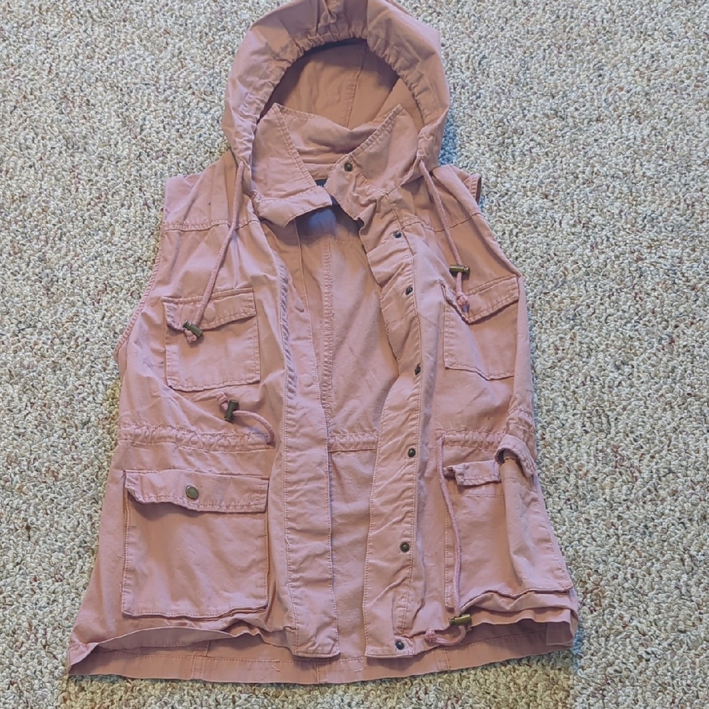 Women's Pink Hooded Vest